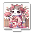 猫好き Japanの振り袖ねこ Acrylic Stand