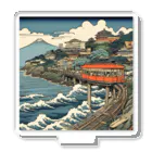 日本の風景 COOL JAPANの富士山と海と電車　Mt.Fuji and Shonan Enoden Acrylic Stand