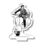 ファンシーTシャツ屋のクラシックスクーターに乗る男性 Acrylic Stand