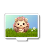 Vasetti_pressの草の中に座っているハリネズミ アクリルスタンド