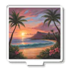 ロマンティックのハワイの夕陽 アクリルスタンド