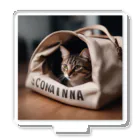 LuckyRiverShineの袋に入っている猫 Acrylic Stand