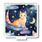 星降る夜にの月と猫 アクリルスタンド