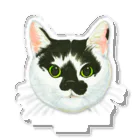 segasworksのねこさんのお顔（白黒ねこ） アクリルスタンド