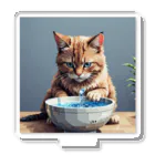 nekoと鉄の水を飲んでいる猫 Acrylic Stand