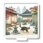 EMAKIの和紋様 x 猫　日本庭園を探索する猫 アクリルスタンド