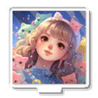 WhiteCat_apple2のたくさんの猫と女の子 アクリルスタンド