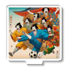 日本の風景 COOL JAPANの日本の昔と今が混在した光景:サッカーに興じる歌舞伎役者、Kabuki actors playing soccer:a scene that mixes Japan's past and present Acrylic Stand