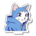 yamabの青いパーカーをきた猫 Acrylic Stand