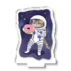 ドーナツ大好きにゃんこの宇宙でドーナツを食べる猫 アクリルスタンド