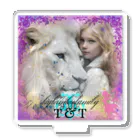 bigbamboofamilyの白いライオンと少女 アクリルスタンド