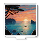 AI-factoryの海から望む夕焼け Acrylic Stand