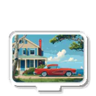 MistyStarkの赤いコルベットと海辺の家　－　red corvette and seaside house　－ Acrylic Stand