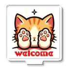 kk-welcomeの肉球で目隠し猫ちゃん アクリルスタンド