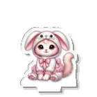 Snow-peaceのふわふわバニーコスチュームのかわいい子猫 Acrylic Stand