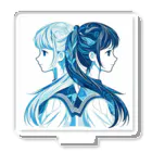 koriyuuの青白の芸術的な2人の女子高生 Acrylic Stand