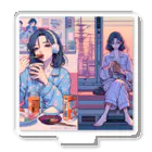 umi@80sエモいヌードルTシャツの夜更けの食卓と帰り道 Acrylic Stand