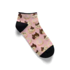 Ａｔｅｌｉｅｒ　Ｈｅｕｒｅｕｘのねこねこ♡クッキー　アイスボックスクッキー ピンク・顔あり Ankle Socks