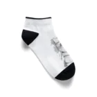 greetenのアート猫　モノクロ　 Ankle Socks