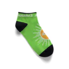 NAMM3 AND THE SUNの南無三の太陽　くるぶしソックス　白輪郭　黄緑 Ankle Socks