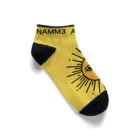 NAMM3 AND THE SUNの南無三の太陽　くるぶしソックス　黒輪郭　黄色 Ankle Socks