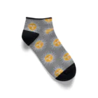 NAMM3 AND THE SUNの南無三の太陽がいっぱい　短　白輪郭　グレー Ankle Socks