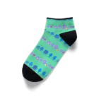 くろすけの街と木のはんこ＊グリーン Ankle Socks