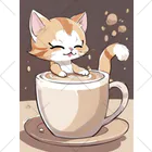 カプチーノ猫🐱ののほほんカプチーノ猫🐱 くるぶしソックス