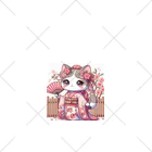 猫好き Japanの振り袖ねこ くるぶしソックス