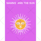 NAMM3 AND THE SUNの南無三の太陽　くるぶしソックス　白輪郭　紫 Ankle Socks