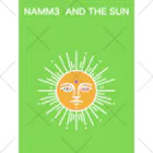 NAMM3 AND THE SUNの南無三の太陽　くるぶしソックス　白輪郭　黄緑 くるぶしソックス