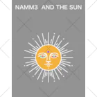 NAMM3 AND THE SUNの南無三の太陽　くるぶしソックス　白輪郭　グレー Ankle Socks
