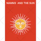 NAMM3 AND THE SUNの南無三の太陽　くるぶしソックス　白輪郭　赤 Ankle Socks