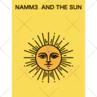 NAMM3 AND THE SUNの南無三の太陽　くるぶしソックス　黒輪郭　黄色 くるぶしソックス