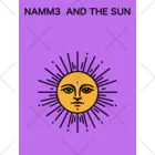 NAMM3 AND THE SUNの南無三の太陽　くるぶしソックス　黒輪郭　紫 くるぶしソックス