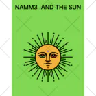 NAMM3 AND THE SUNの南無三の太陽　くるぶしソックス　黒輪郭　黄緑 くるぶしソックス