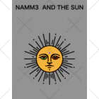 NAMM3 AND THE SUNの南無三の太陽　くるぶしソックス　黒輪郭　グレー くるぶしソックス