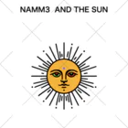 NAMM3 AND THE SUNの南無三の太陽　くるぶしソックス　黒輪郭 白 くるぶしソックス