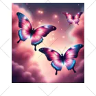 癒しの扉の蝶々幻想的なイラスト くるぶしソックス