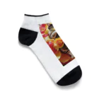 ukeroのフラワーキャット077 Ankle Socks