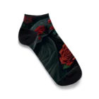 LunaNocturneの赤い薔薇の休息 Ankle Socks