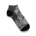 Atelier withの纏う(モノver.) アルコールインクアート モノクロ 靴下 Ankle Socks