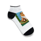 動物マニアのドット絵ショップのドット絵の可愛いクマちゃん🐻🎋 Ankle Socks