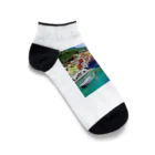 KSK SHOPの絵画のようなチンクエテッレの風景 Ankle Socks