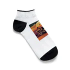 毎日がにゃんとも幸せ マサッチShopのレトロバイクドット　夕日編　№３ Ankle Socks