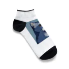 kindonesiaのドット絵のロシアンブルー Ankle Socks