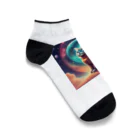 renkanの宇宙に居る猫のイラストグッズ Ankle Socks