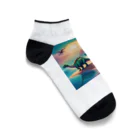 ranranの海辺の2匹の恐竜くん Ankle Socks