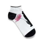 幸運のしっぽの黒猫と花 Ankle Socks