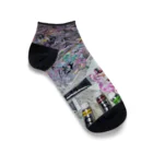 _popcornのtexture art Ankle Socks